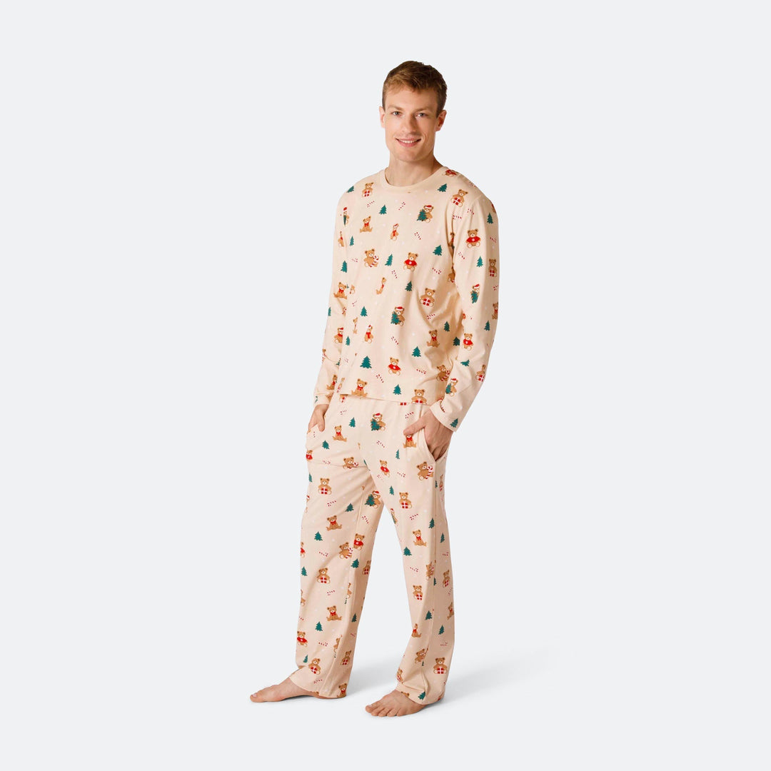 Miesten Beige Nallekarhu Joulupyjama