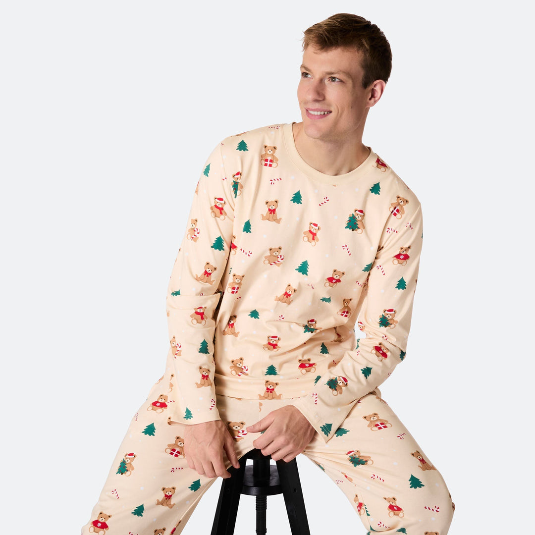 Miesten Beige Nallekarhu Joulupyjama