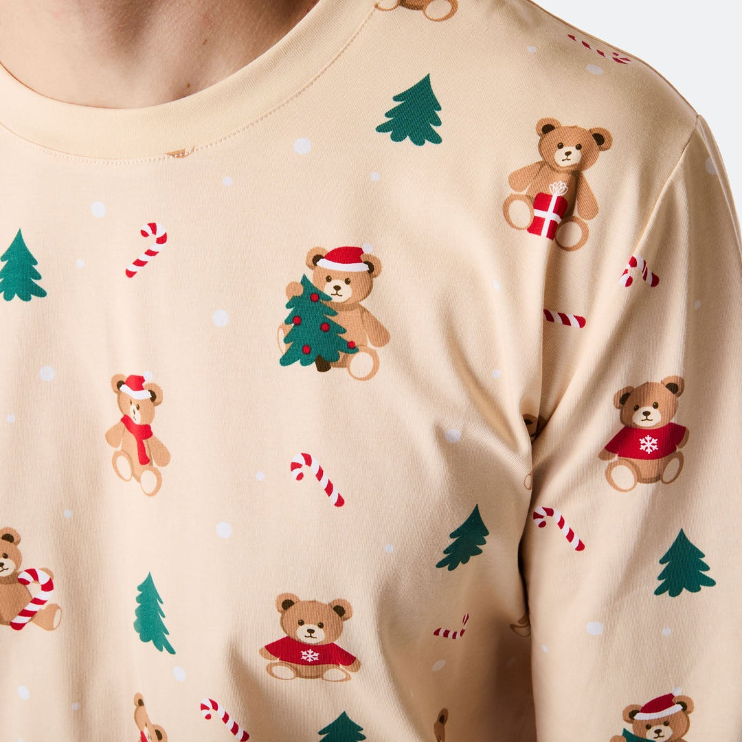 Miesten Beige Nallekarhu Joulupyjama