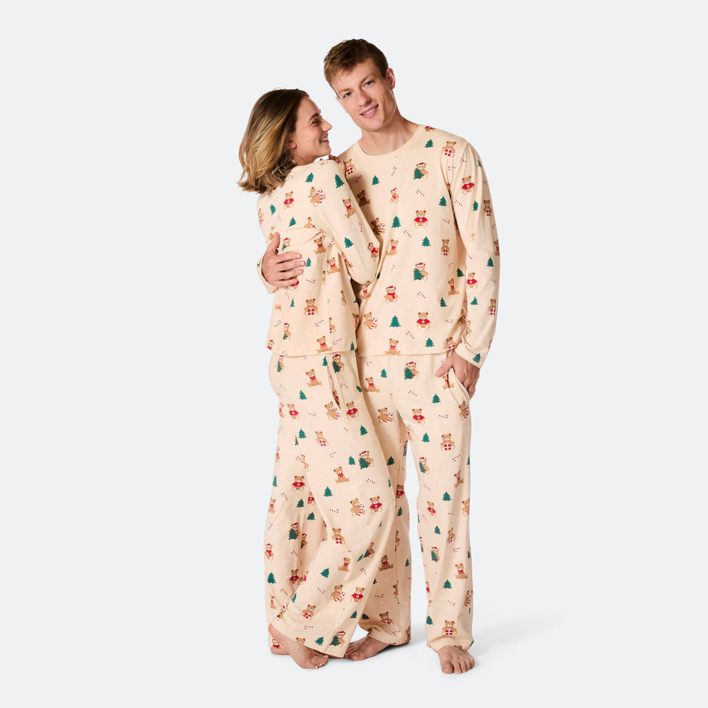 Miesten Beige Nallekarhu Joulupyjama