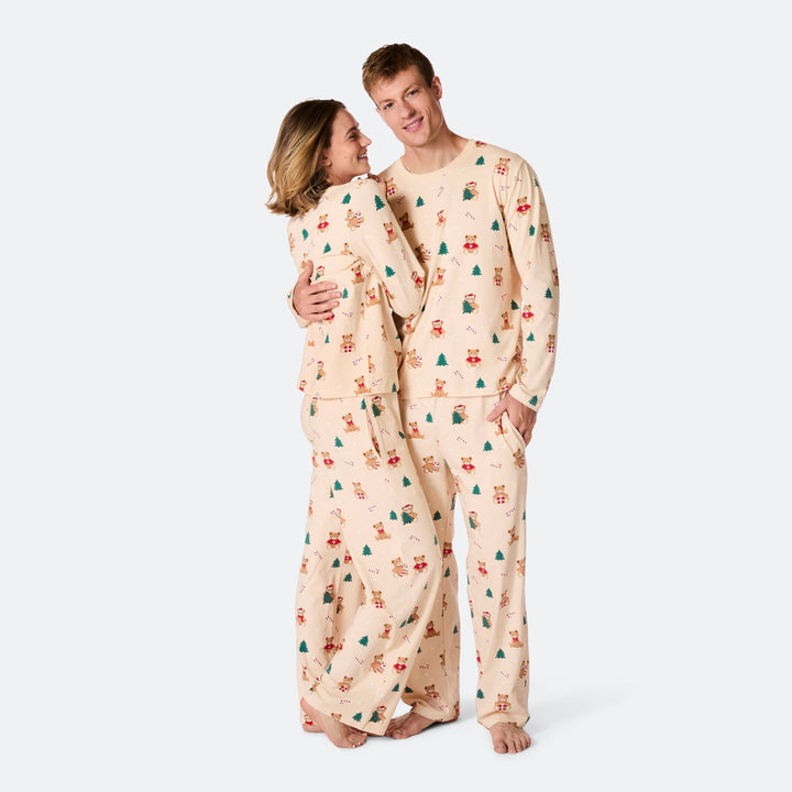 Miesten Beige Nallekarhu Joulupyjama