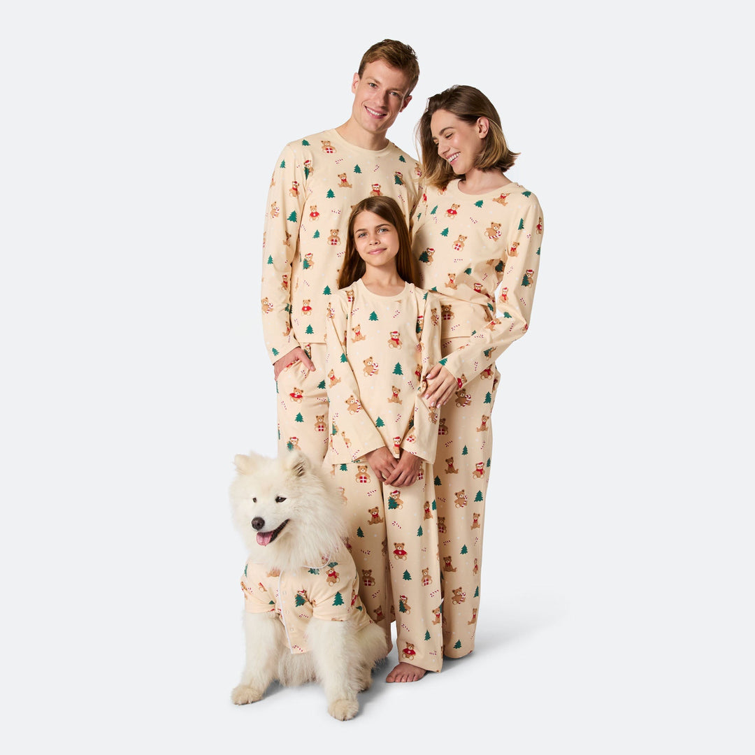 Lasten Beige Nallekarhu Joulupyjama