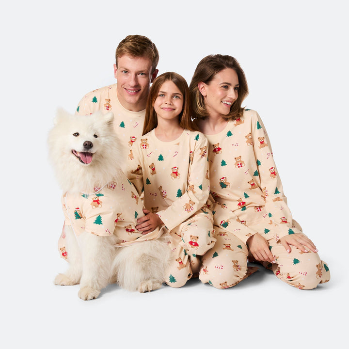 Lasten Beige Nallekarhu Joulupyjama
