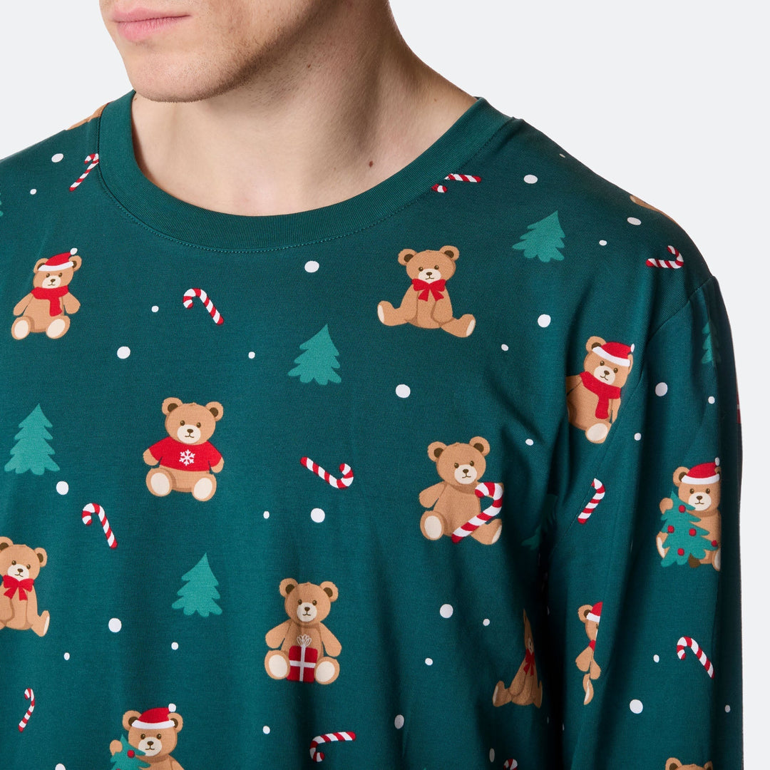 Miesten Vihreä Nallekarhu Joulupyjama