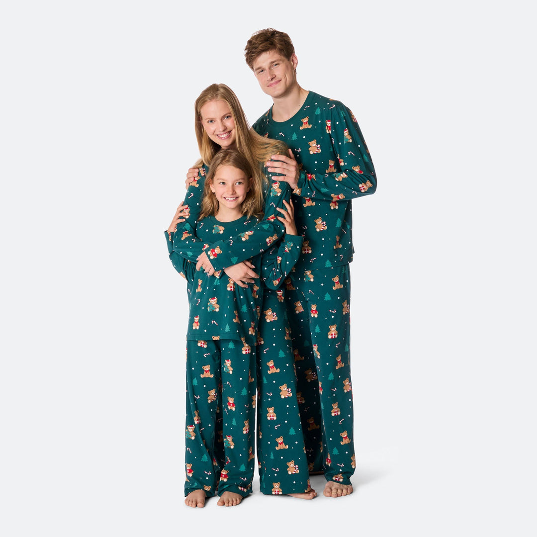 Lasten Vihreä Nallekarhu Joulupyjama