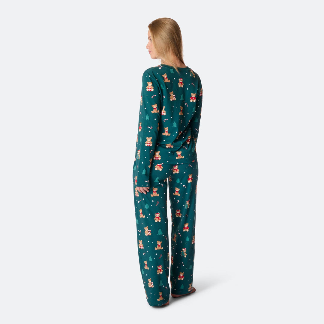 Naisten Vihreä Nallekarhu Joulupyjama