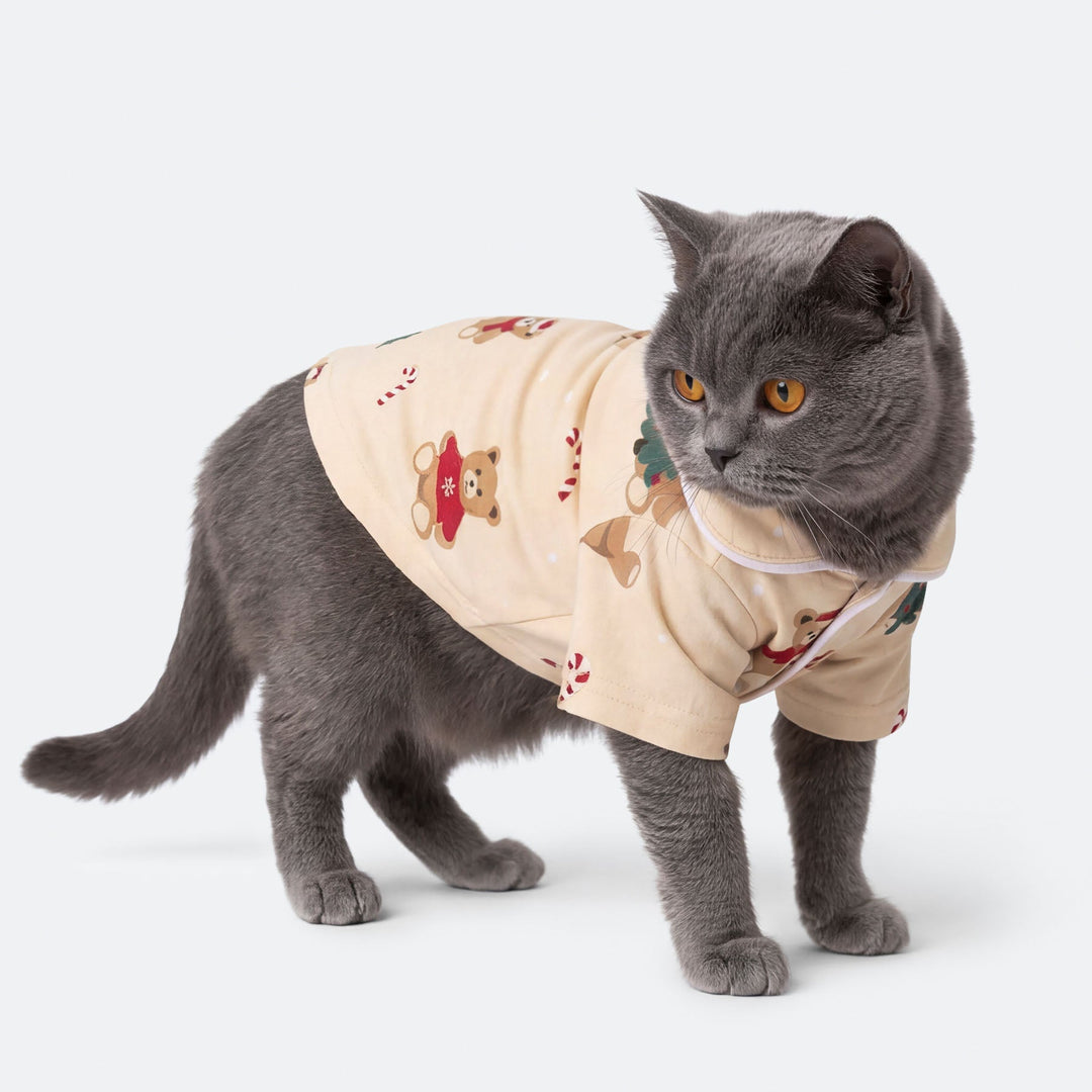 Kissojen Beige Nallekarhu Joulupyjama