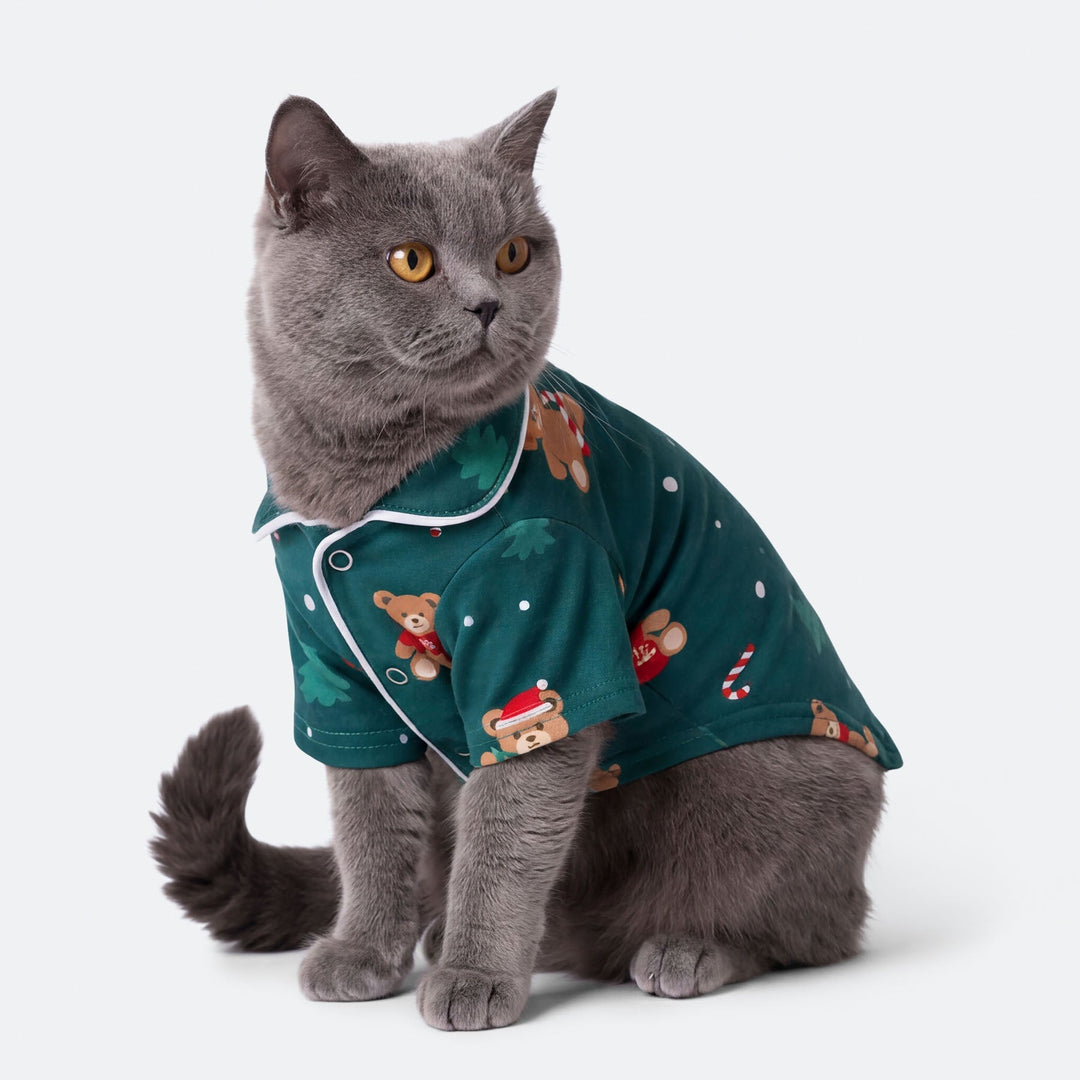 Kissojen Vihreä Nallekarhu Joulupyjama