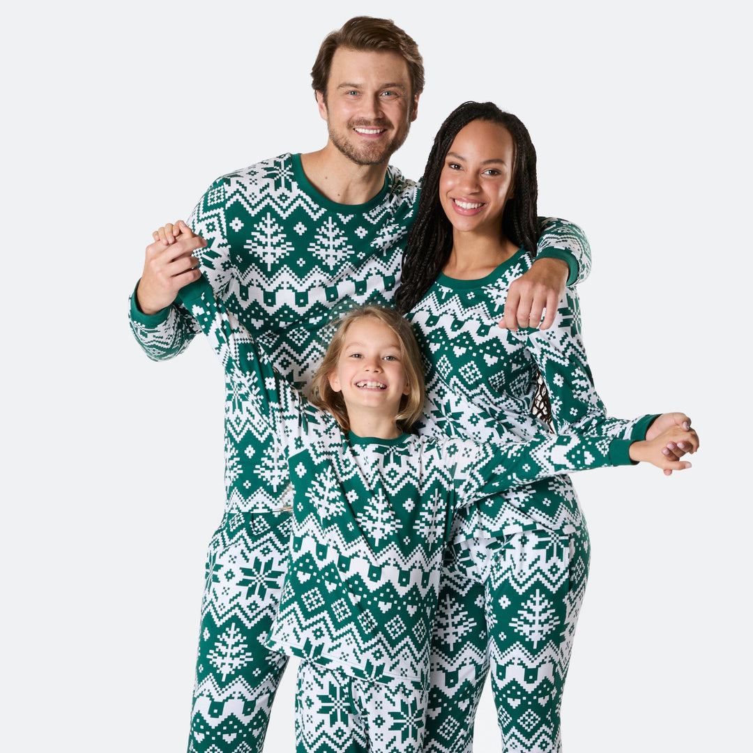 Vihreä Jouluneule Joulupyjamat Perhe