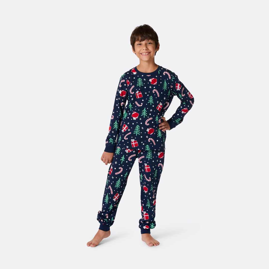 Lasten Sininen Joulukuvio Joulupyjama