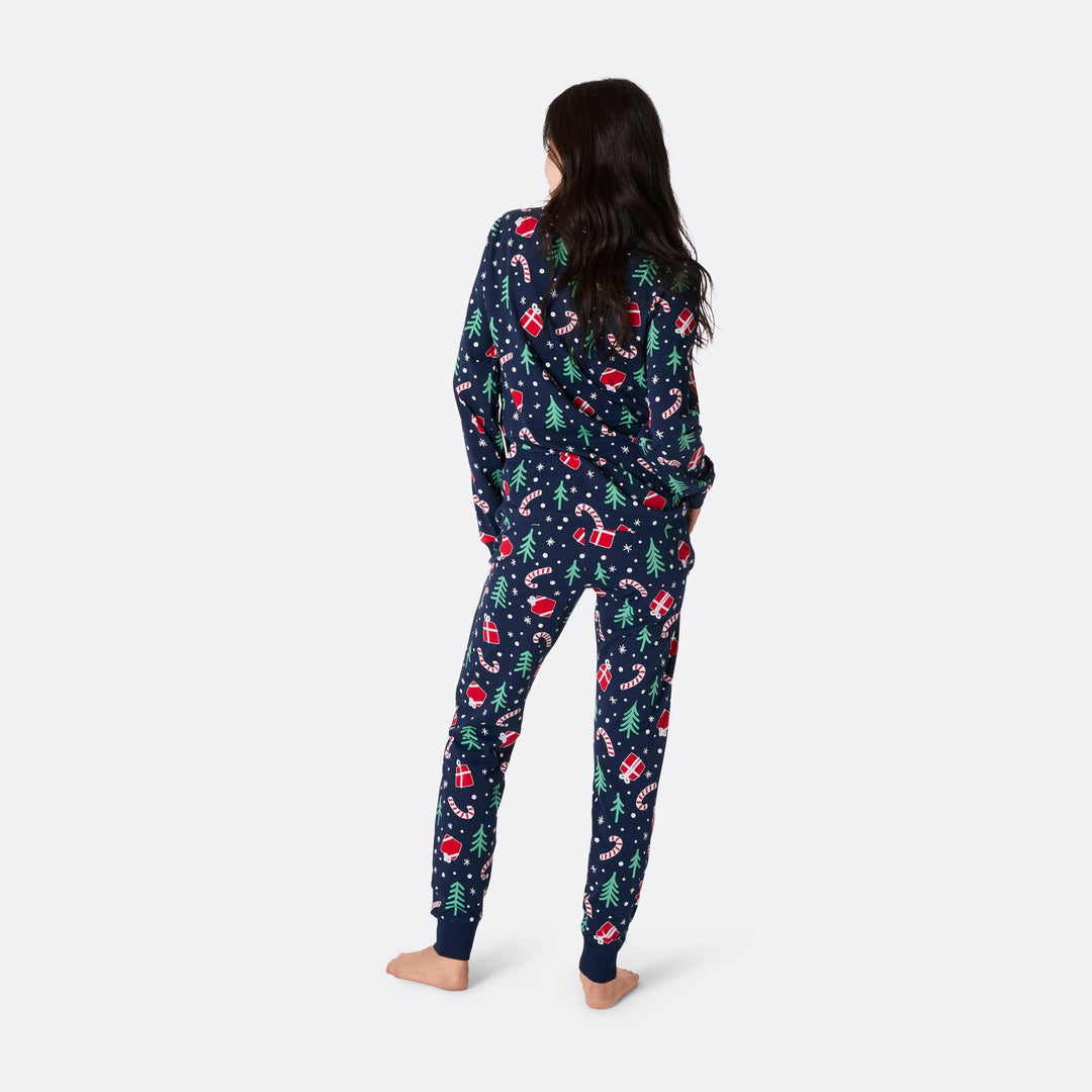 Naisten Sininen Joulukuvio Joulupyjama