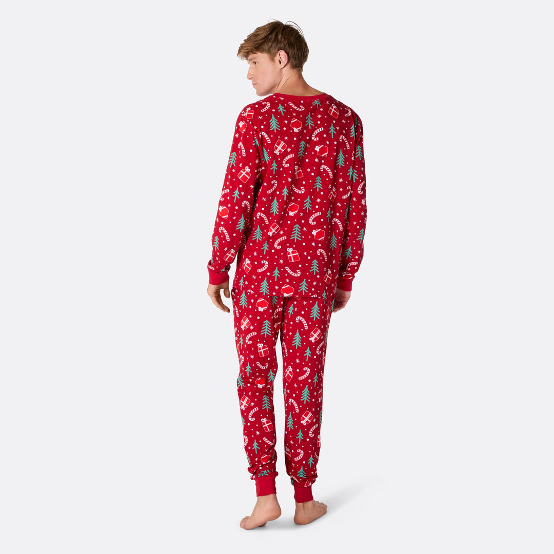 Miesten Punainen Joulukuvio Joulupyjama