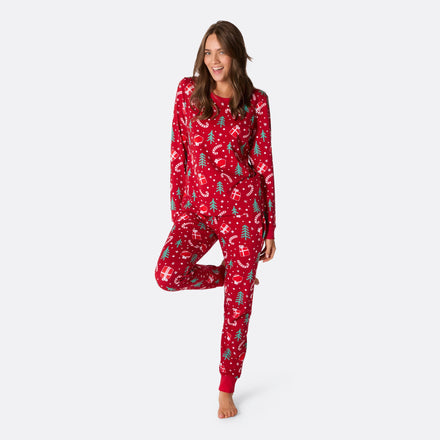 Naisten Punainen Joulukuvio Joulupyjama