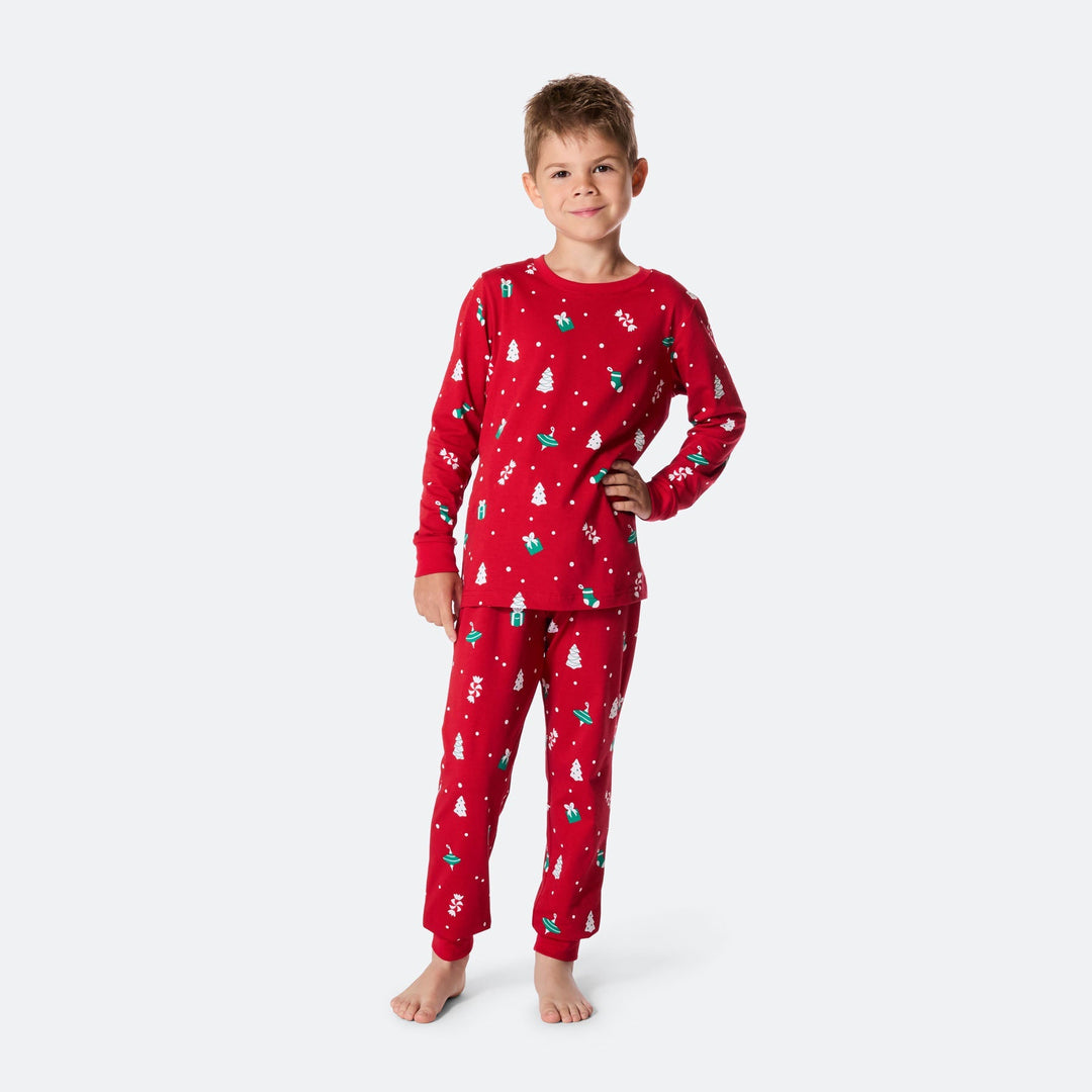 Lasten Punainen Joulukoriste Joulupyjama