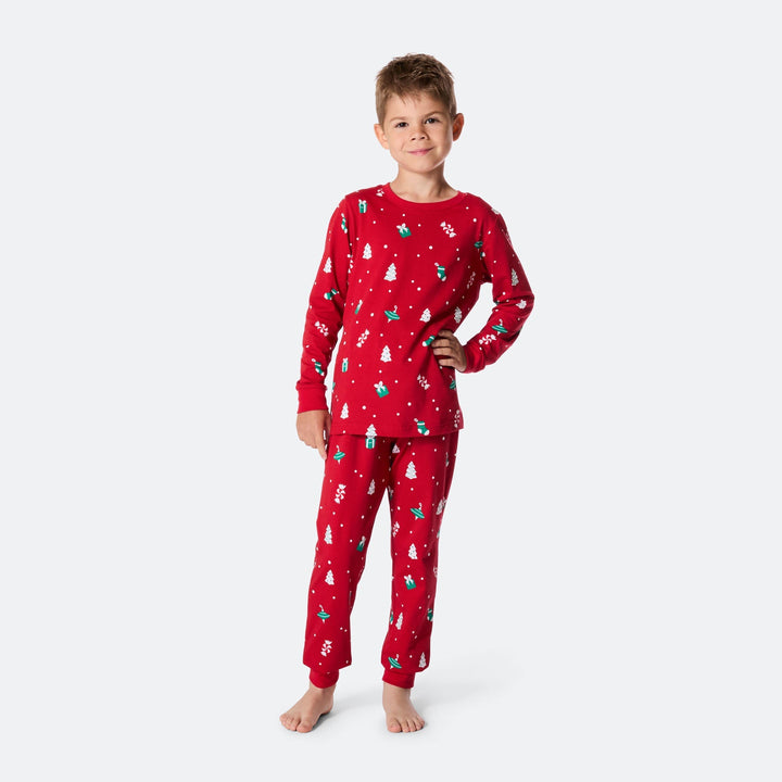 Lasten Punainen Joulukoriste Joulupyjama