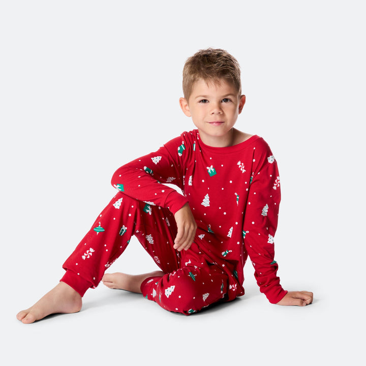 Lasten Punainen Joulukoriste Joulupyjama