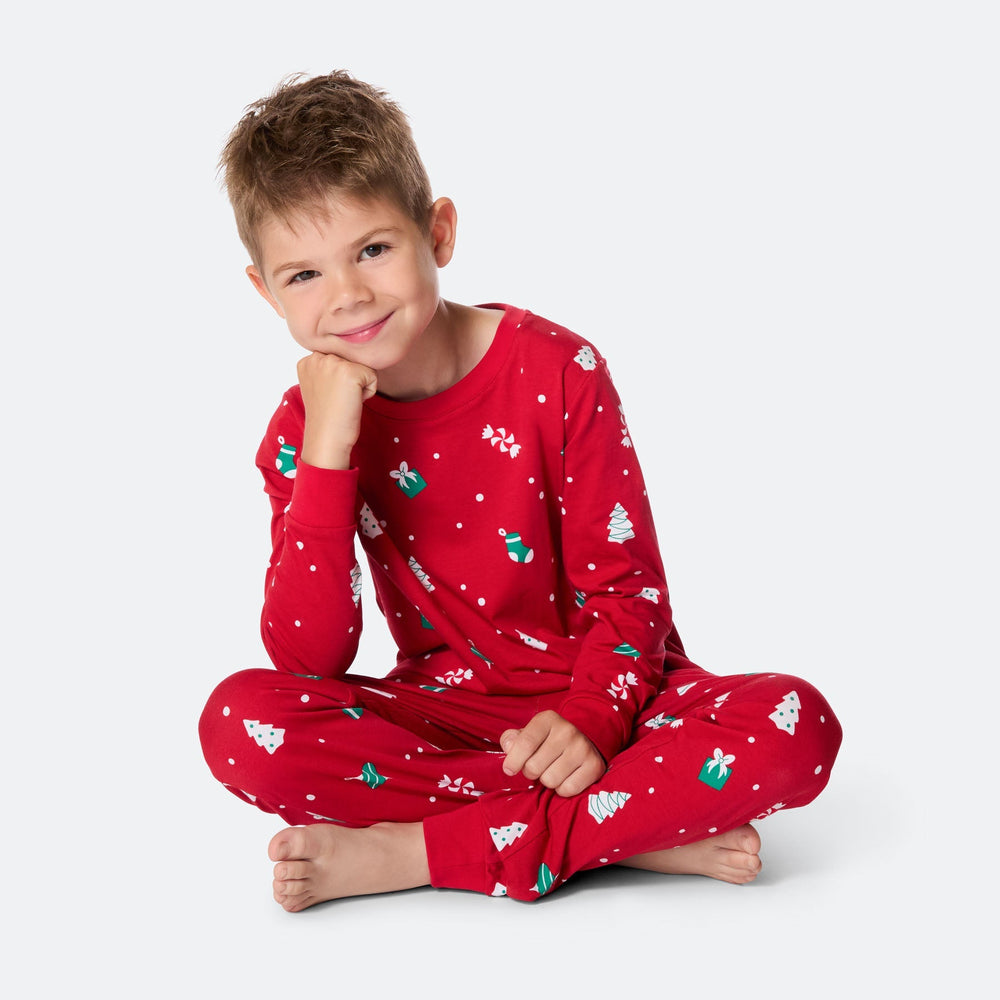 Lasten Punainen Joulukoriste Joulupyjama