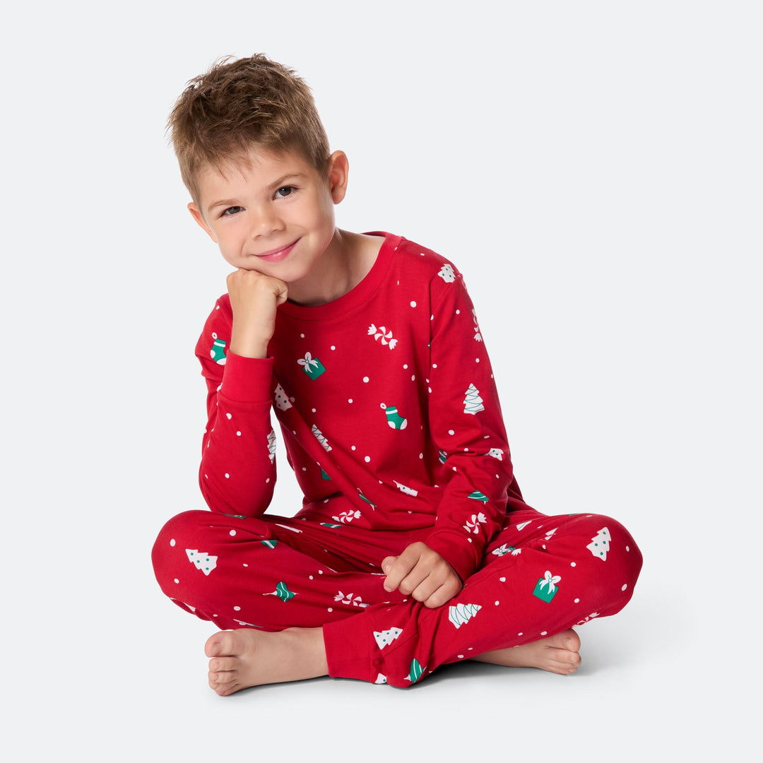 Lasten Punainen Joulukoriste Joulupyjama