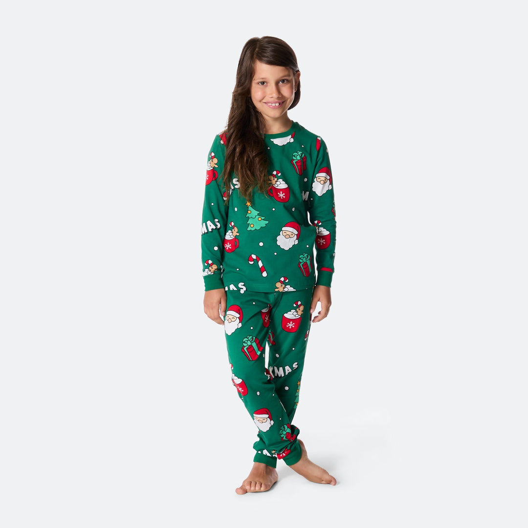 Lasten Vihreä Xmas Joulupyjama
