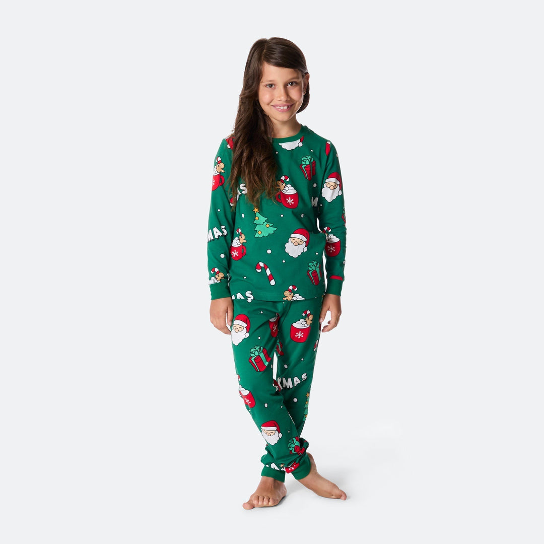 Lasten Vihreä Xmas Joulupyjama