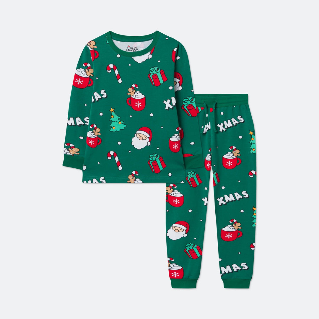 Lasten Vihreä Xmas Joulupyjama