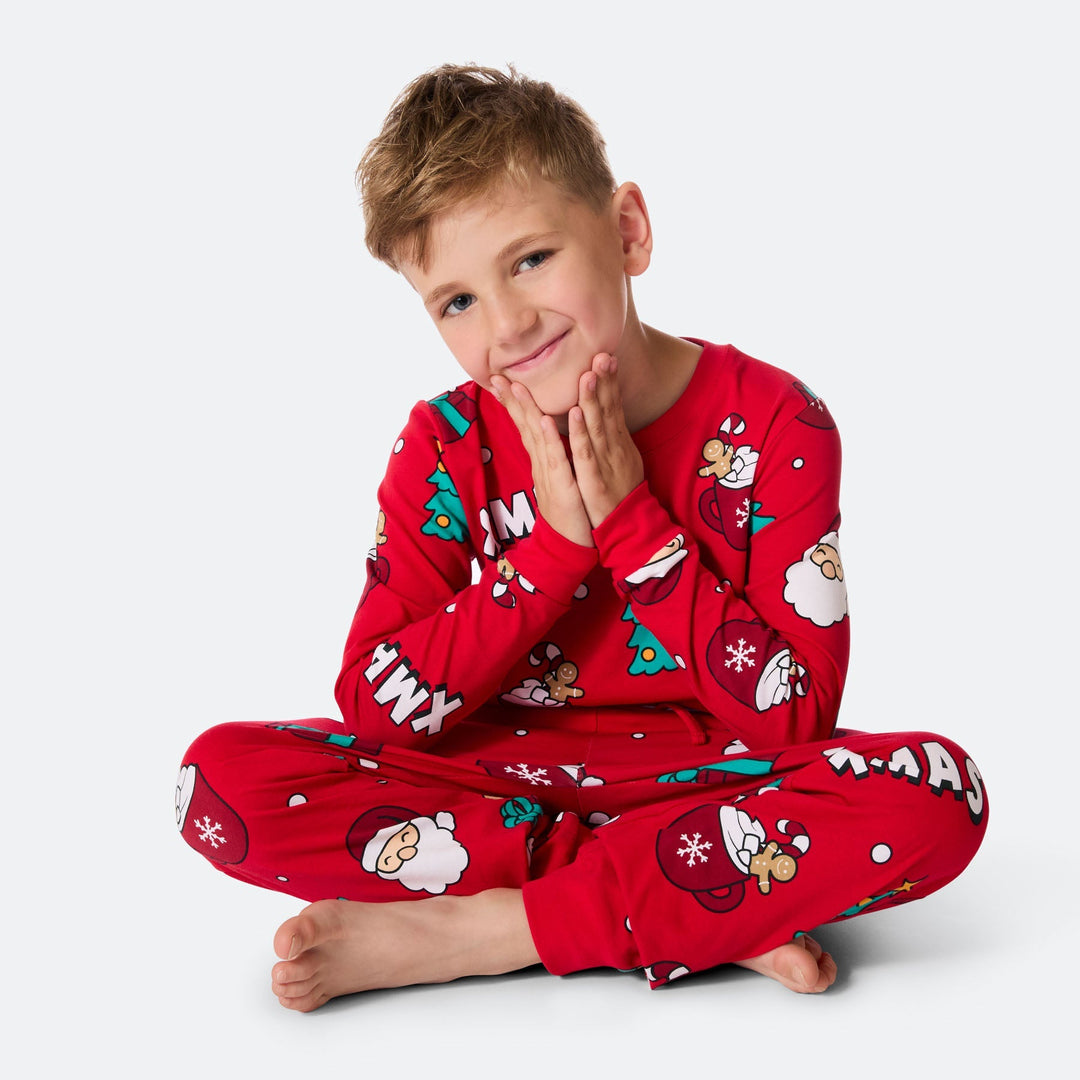 Lasten Punainen Xmas Joulupyjama