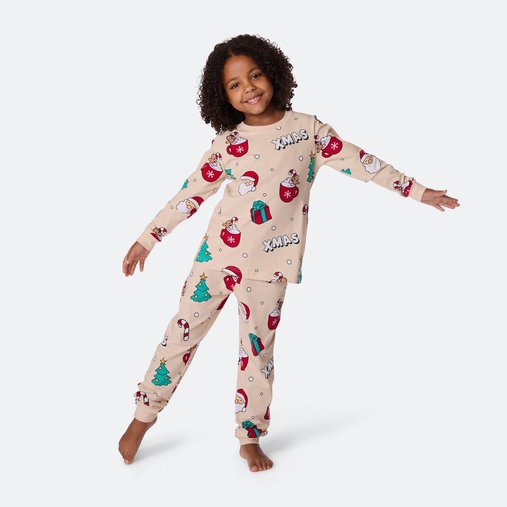 Lasten Beige Xmas Joulupyjama