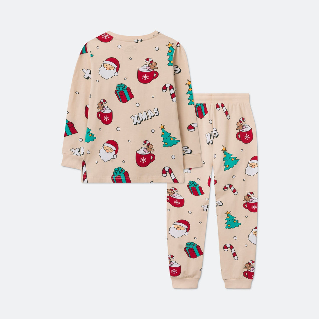 Lasten Beige Xmas Joulupyjama