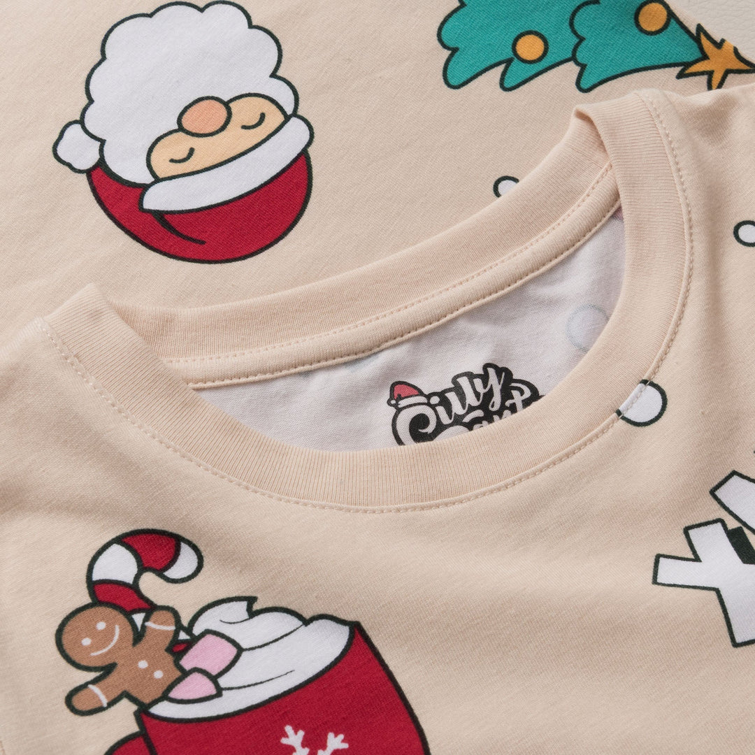 Lasten Beige Xmas Joulupyjama