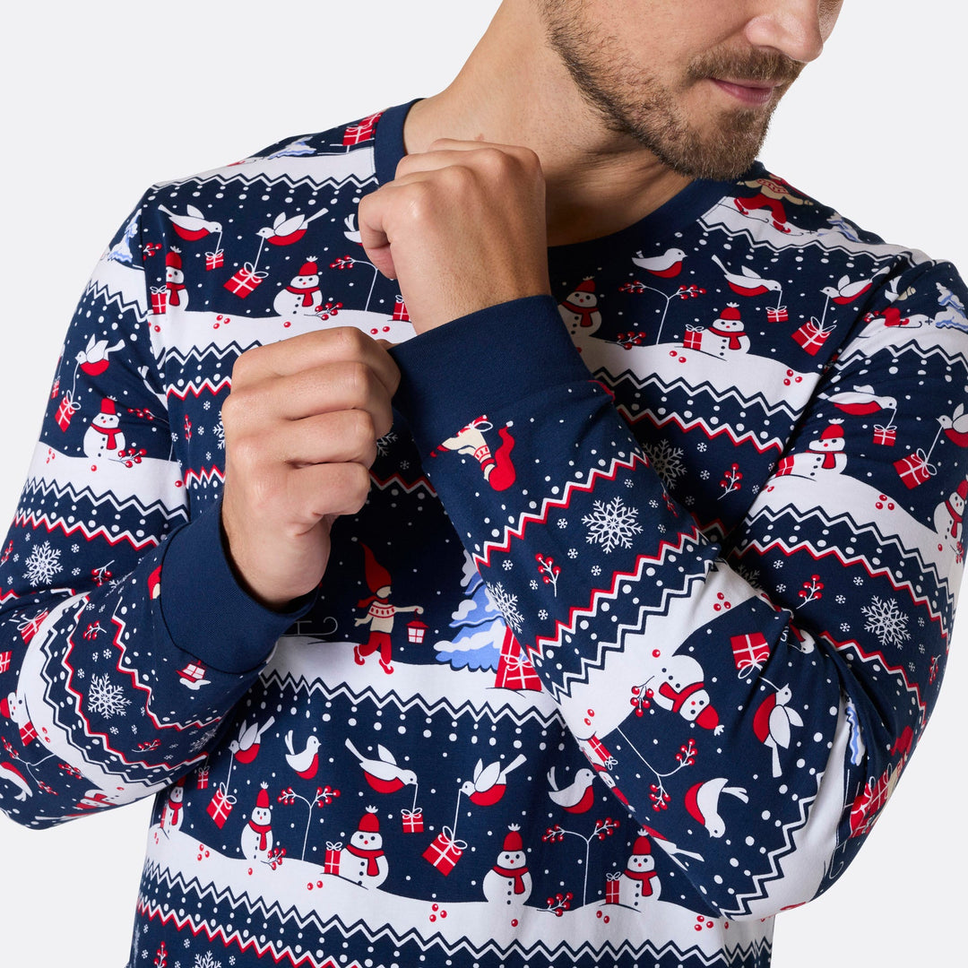 Miesten joulumaisema joulupyjama