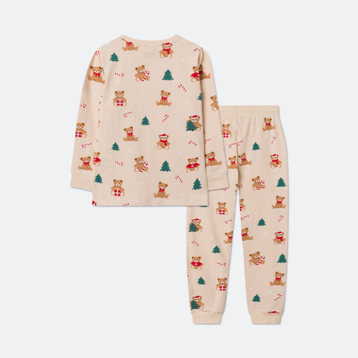 Lasten Beige Nallekarhu Joulupyjama