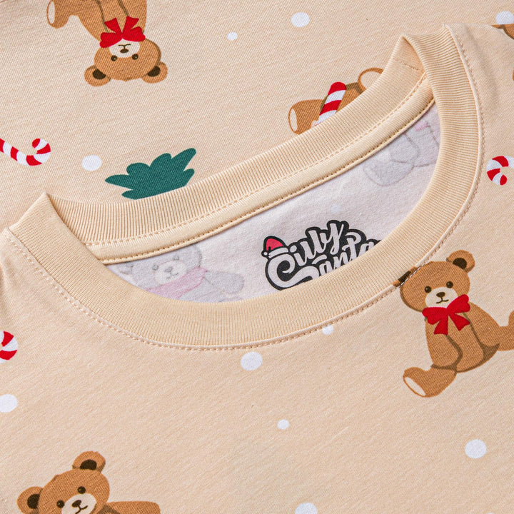 Lasten Beige Nallekarhu Joulupyjama