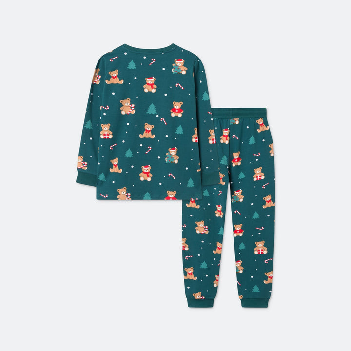 Lasten Vihreä Nallekarhu Joulupyjama
