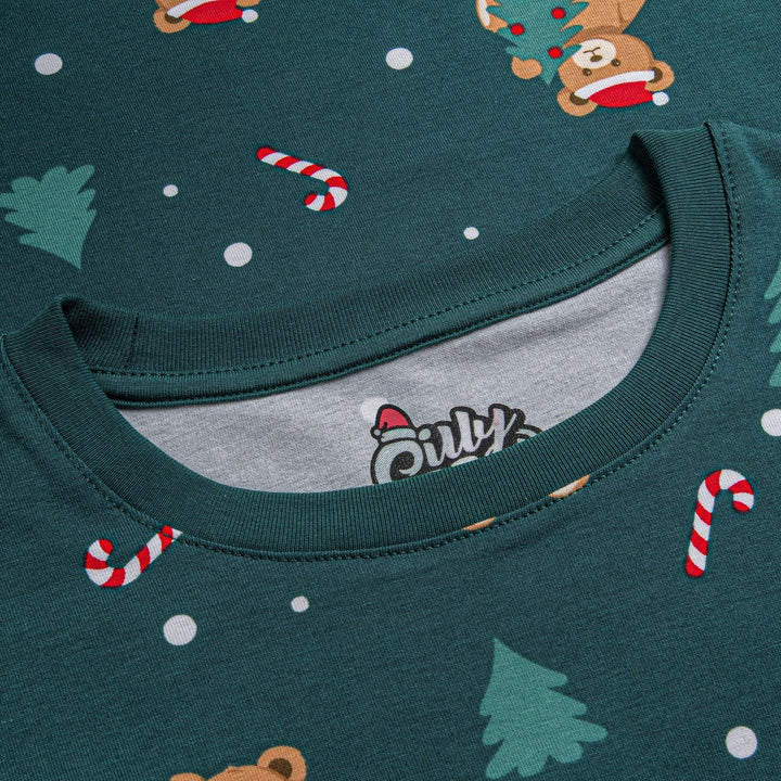 Lasten Vihreä Nallekarhu Joulupyjama