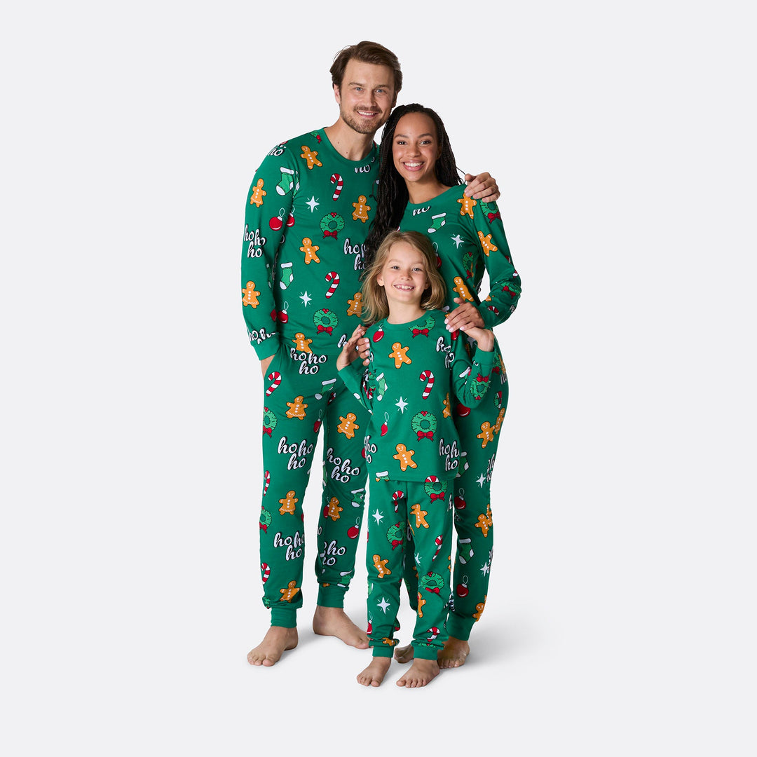 Vihreä Hohoho Joulupyjamat Perhe