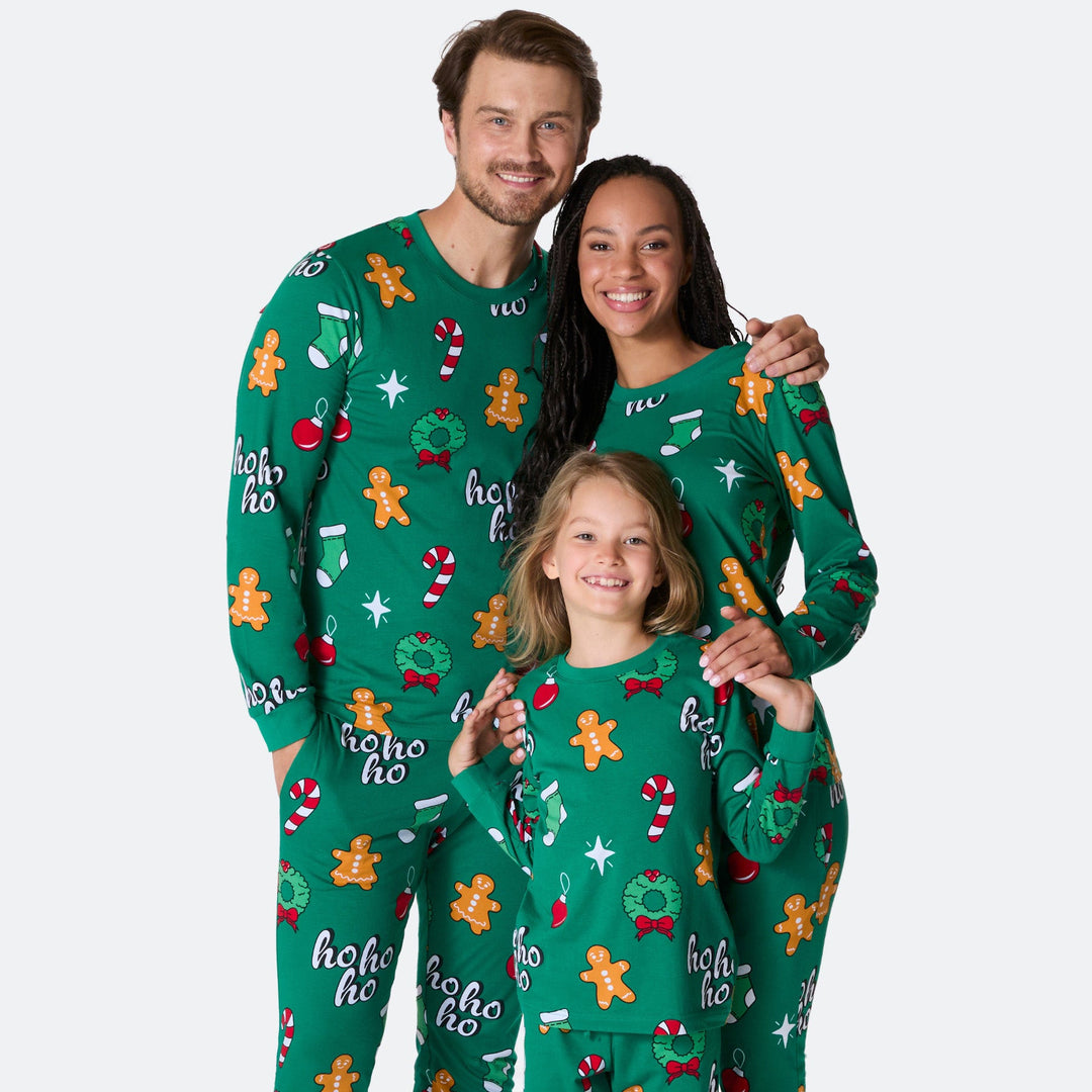 Vihreä Hohoho Joulupyjamat Perhe