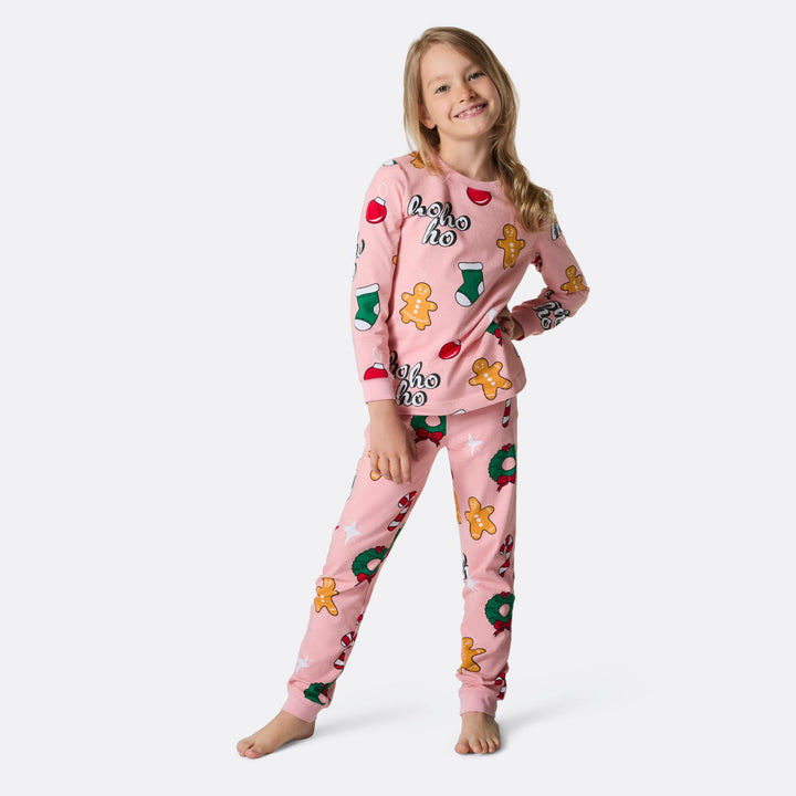 Lasten Vaaleanpunainen Hohoho Joulupyjama