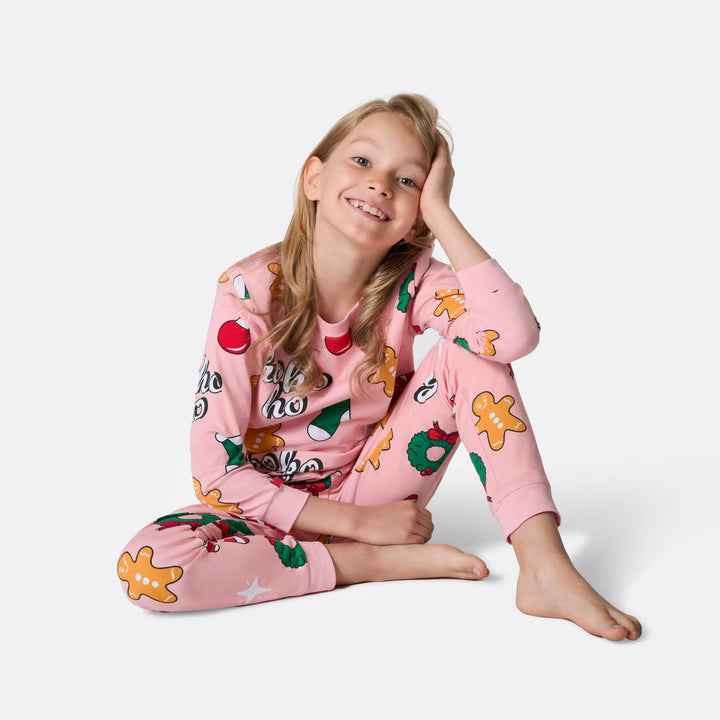 Lasten Vaaleanpunainen Hohoho Joulupyjama