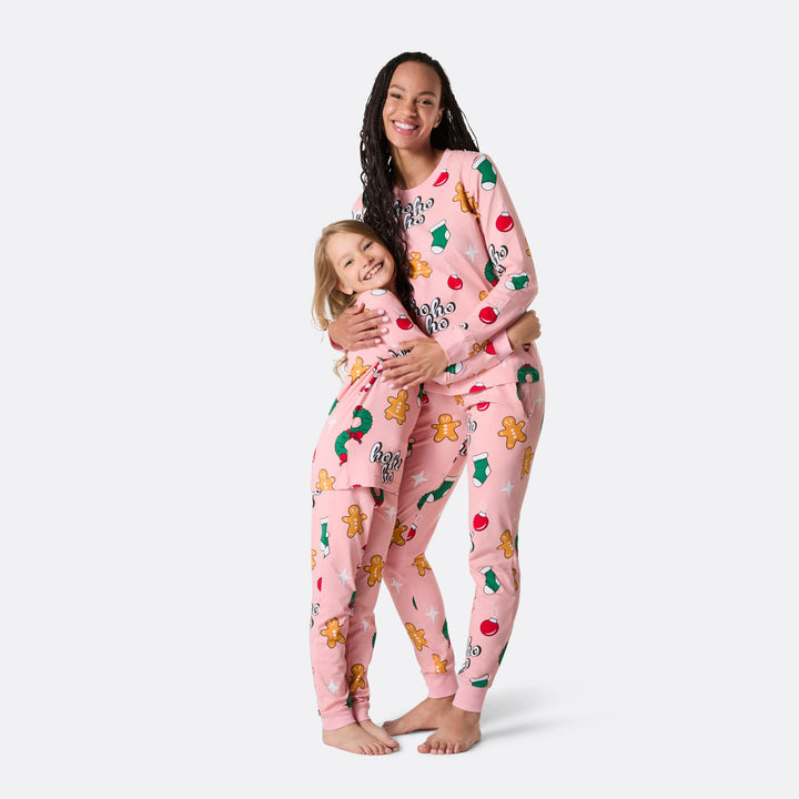 Lasten Vaaleanpunainen Hohoho Joulupyjama