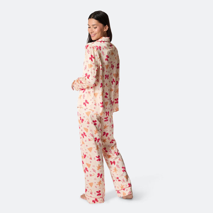 Naisten Piparkakku Satiini Joulupyjama
