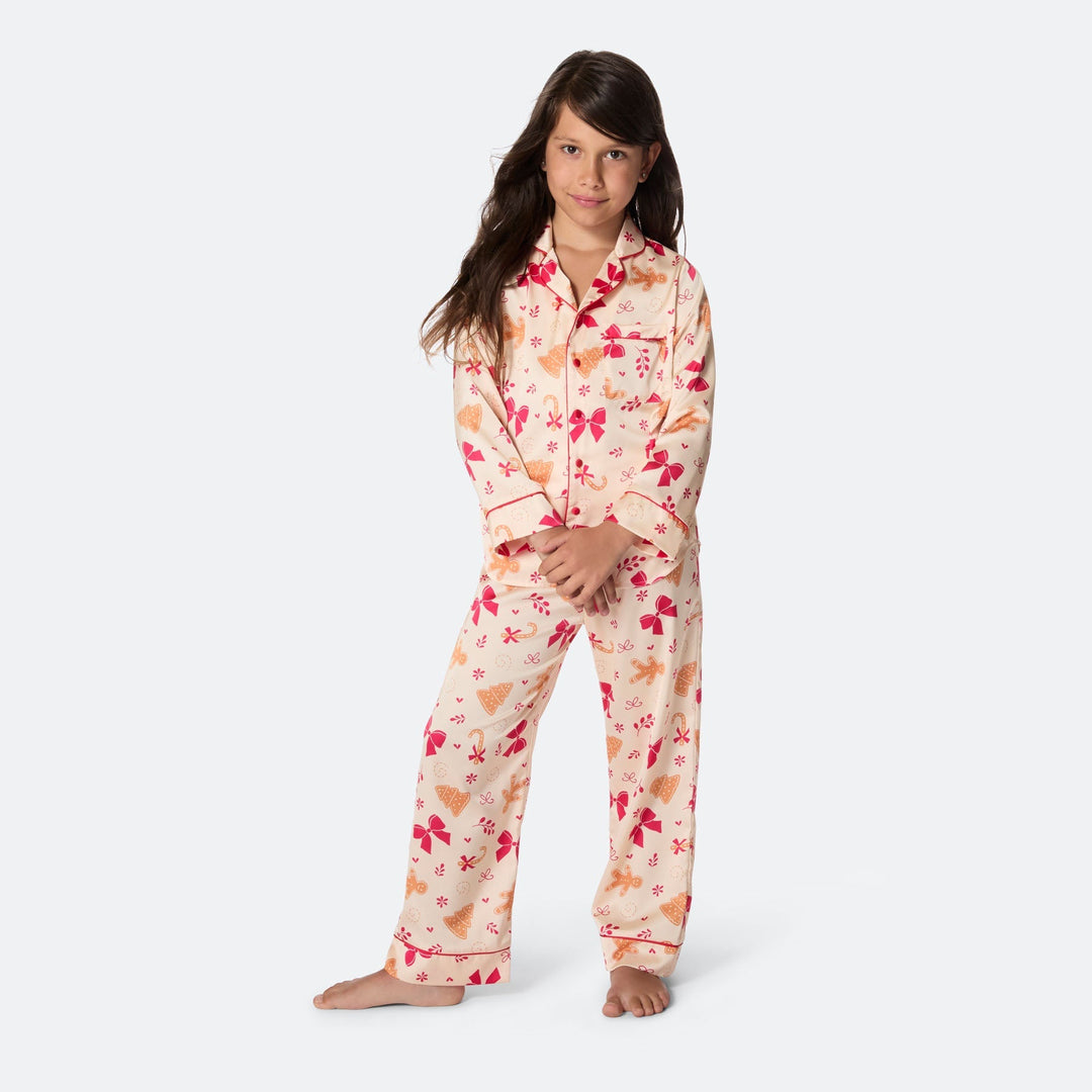 Lasten Piparkakku Satiini Joulupyjama