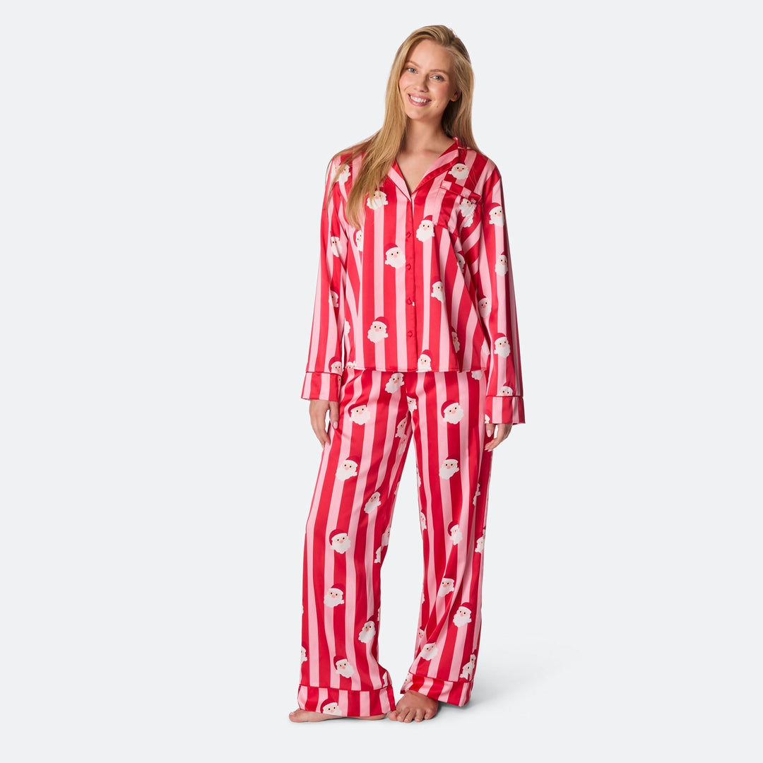 Naisten Raidallinen Satiini Joulupyjama