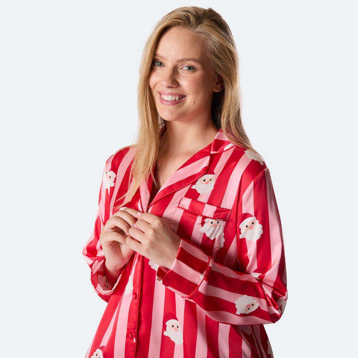 Naisten Raidallinen Satiini Joulupyjama
