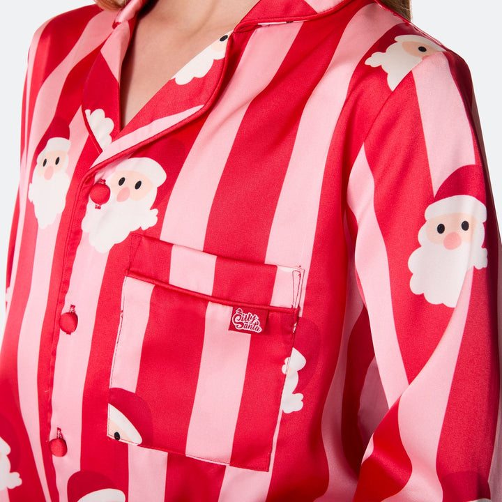 Naisten Raidallinen Satiini Joulupyjama