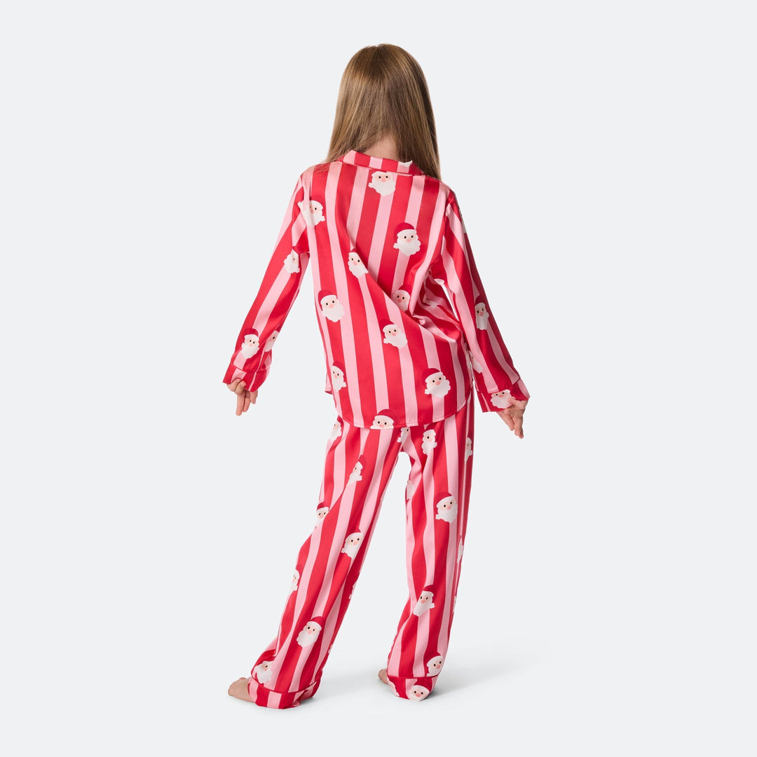 Lasten Raidallinen Satiini Joulupyjama