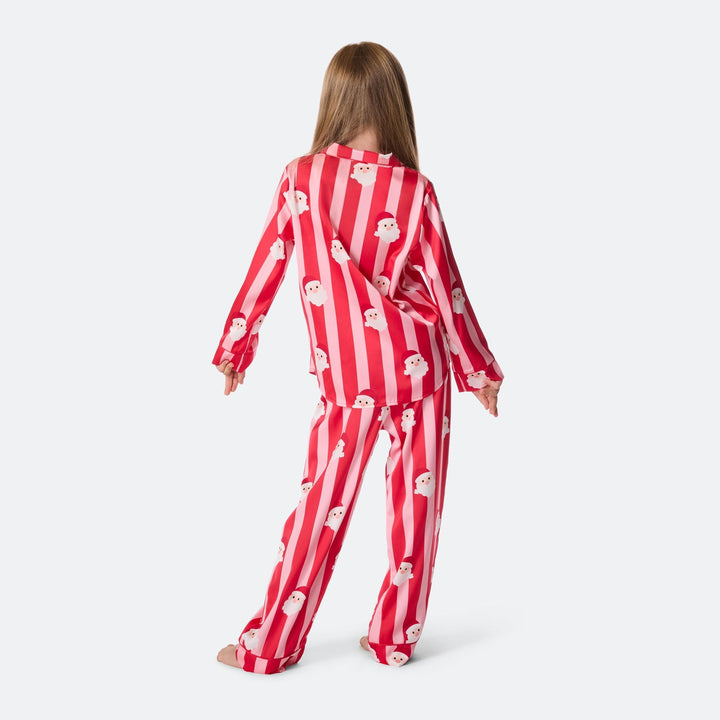 Lasten Raidallinen Satiini Joulupyjama