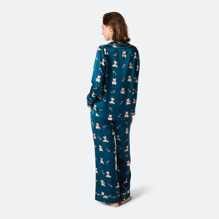 Naisten Nallekarhu Satiini Joulupyjama