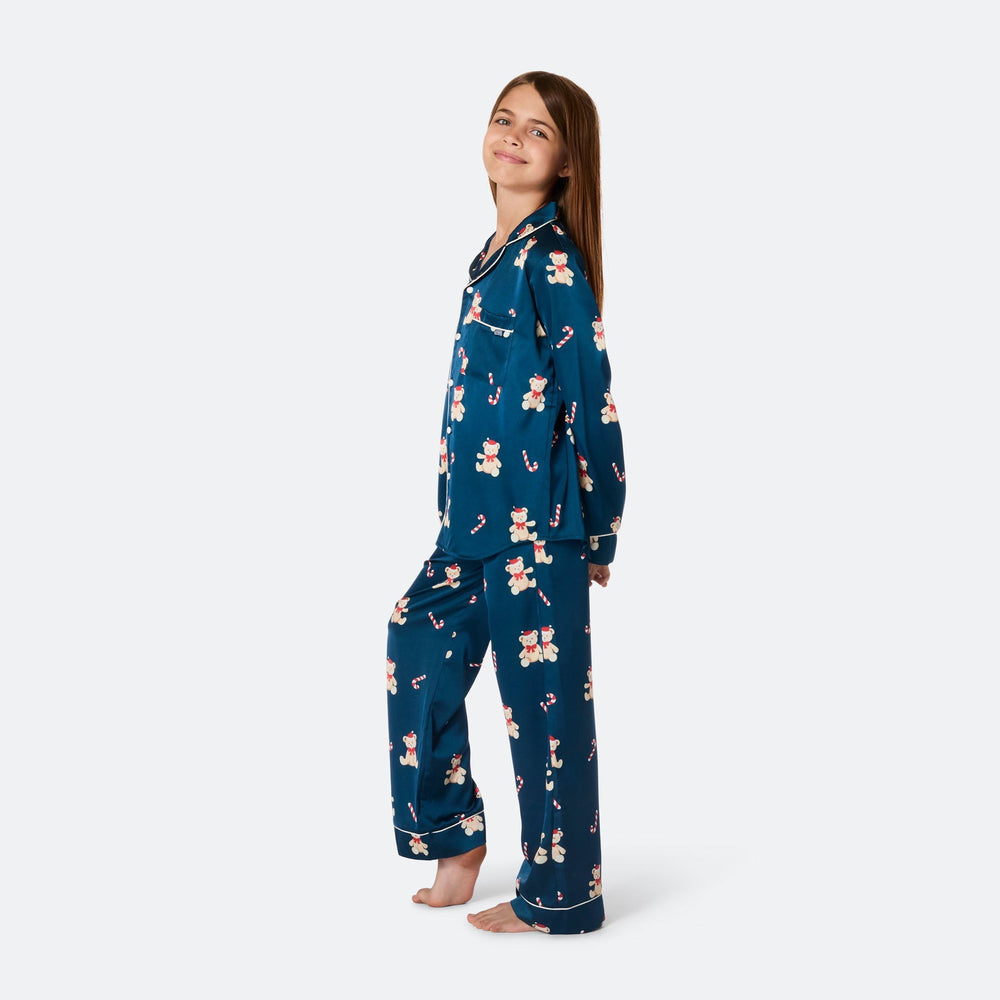 Lasten Nallekarhu Satiini Joulupyjama