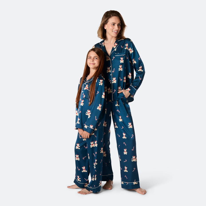 Naisten Nallekarhu Satiini Joulupyjama