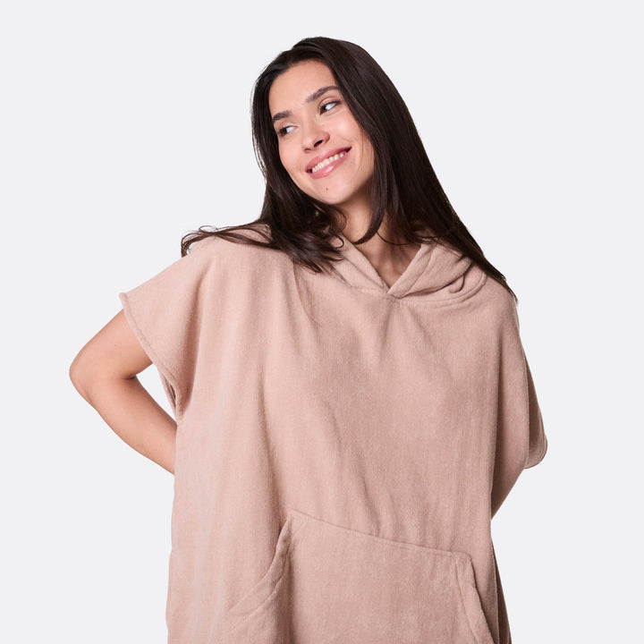 Beige kylpyponcho